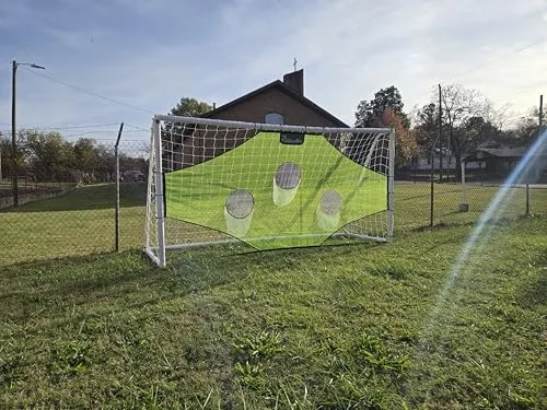 Vallerta® Soccer Goal 12x6Ft Portable Weatherproof PVC Frame with Carry Bag and SkillShot . (12'X6')