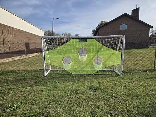 Vallerta® Soccer Goal 12x6Ft Portable Weatherproof PVC Frame with Carry Bag and SkillShot . (12'X6')