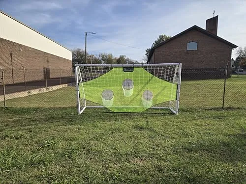 Vallerta® Soccer Goal 12x6Ft Portable Weatherproof PVC Frame with Carry Bag and SkillShot . (12'X6')