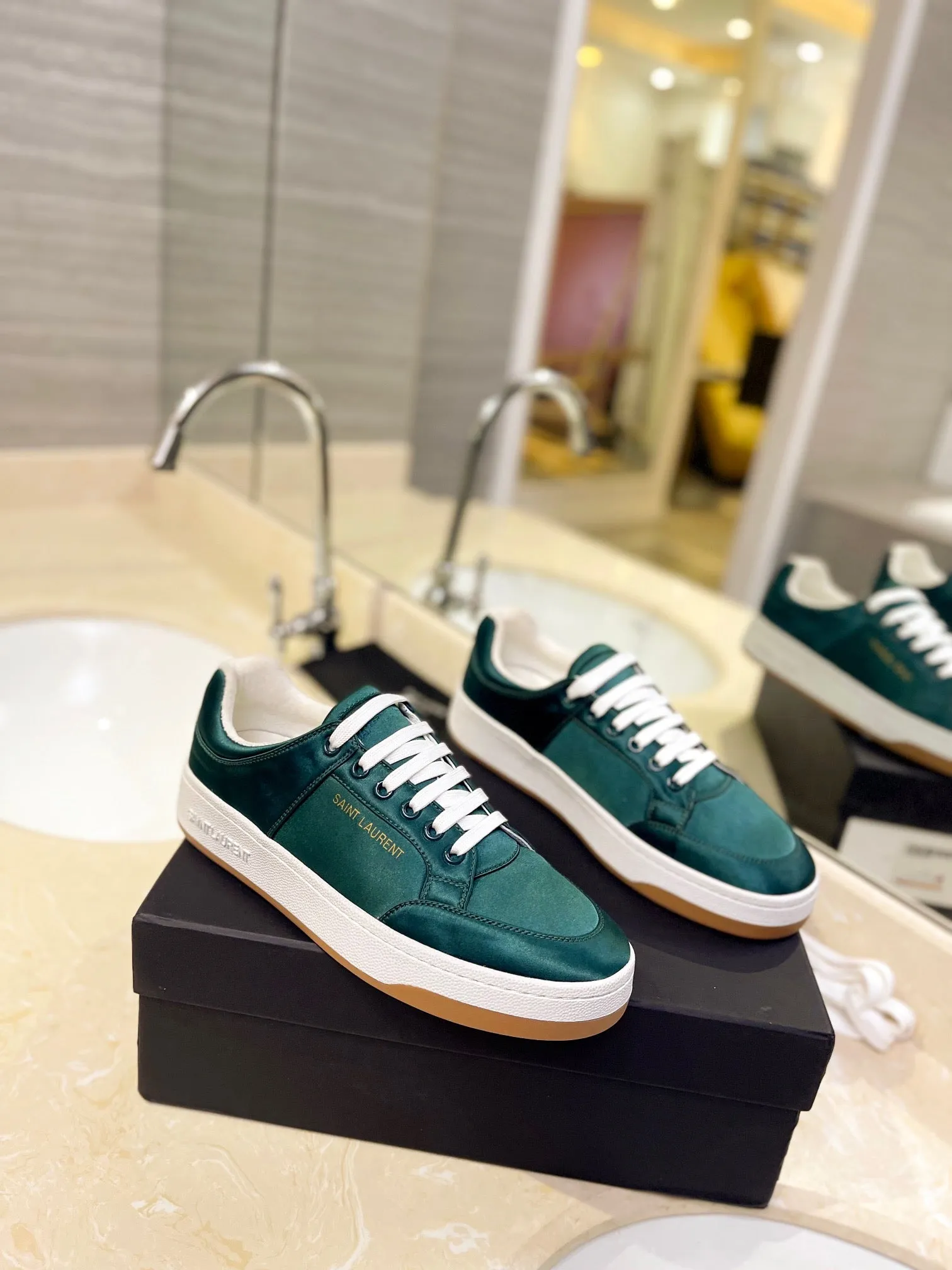 VSL Green Leather Sneakers-173