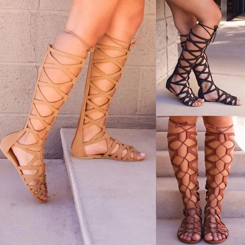 Women Roman gladiator bandage sandals