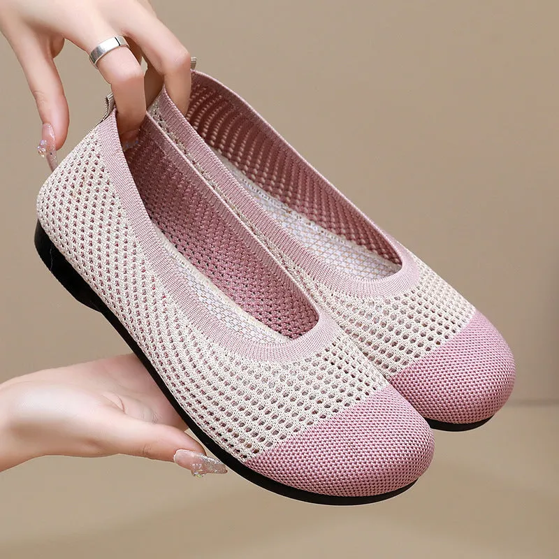 Women's Cloth Summer Breathable Hollowed Slip-on Soft Canvas Shoes