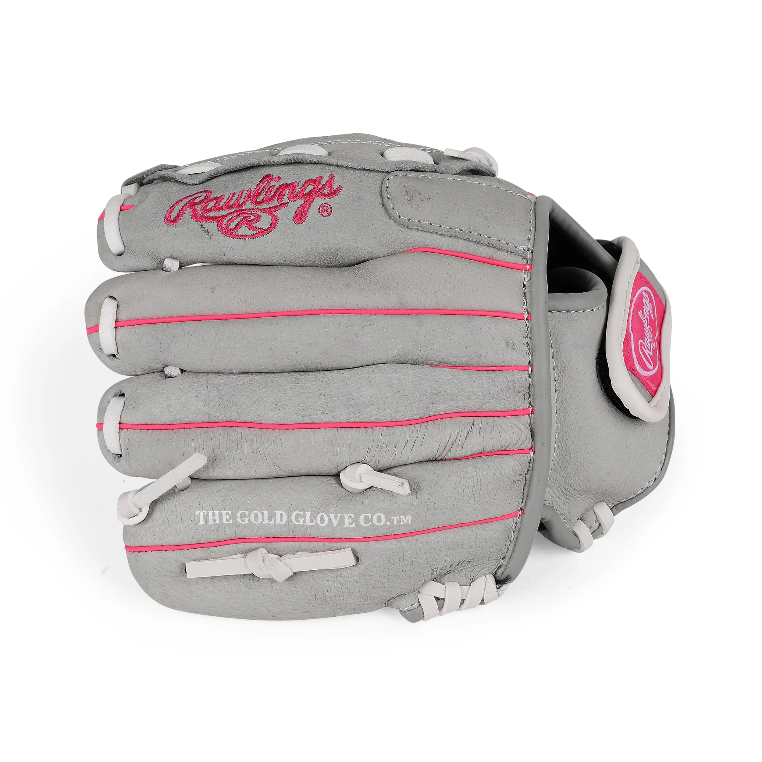 Youth Sure Catch Softball Series Fastpitch Glove, Grey/Pink